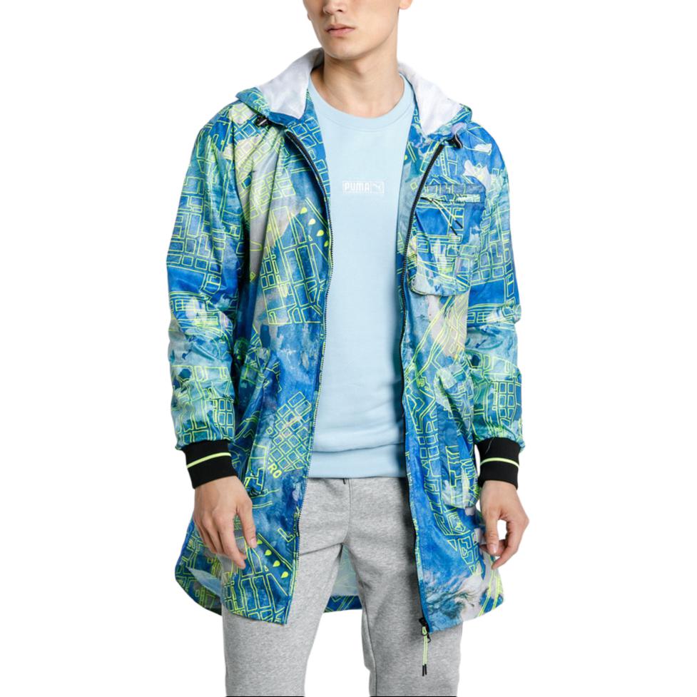 Puma Lightweight Windproof Breathable Hooded Jacket Teal Green 597194-02