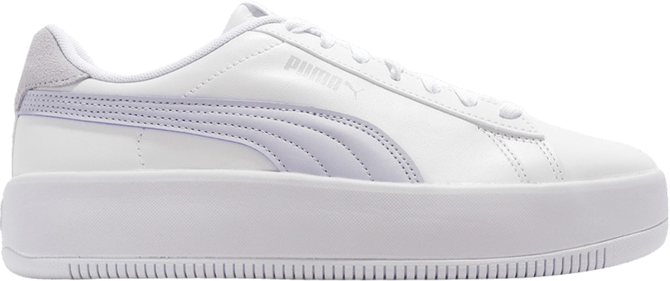 Women Puma Lily Platform Laced White Purple Heather 384617 07