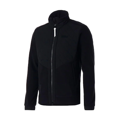Puma Logo Badge Zip-Up Solid Color Jacket Black 539379-01
