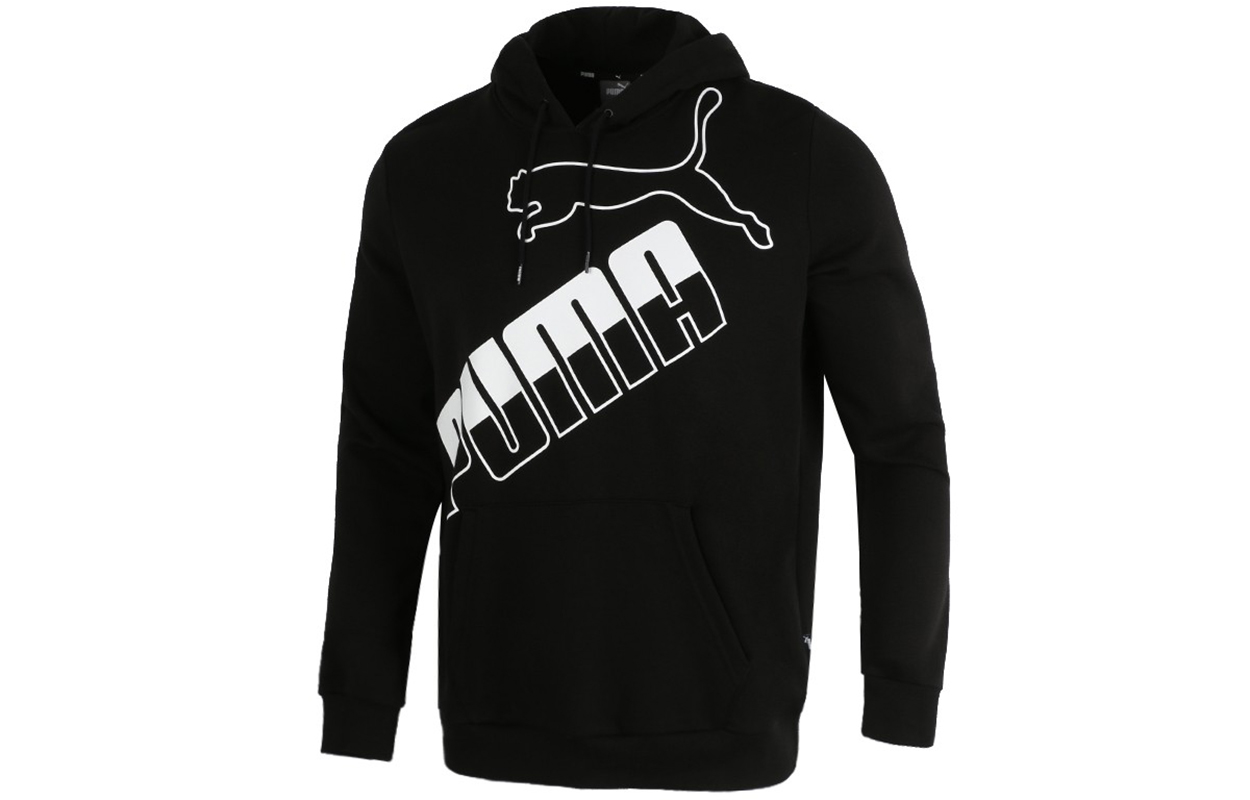 Puma Logo Black Casual Knitted Pullover Hoodie 588667-01