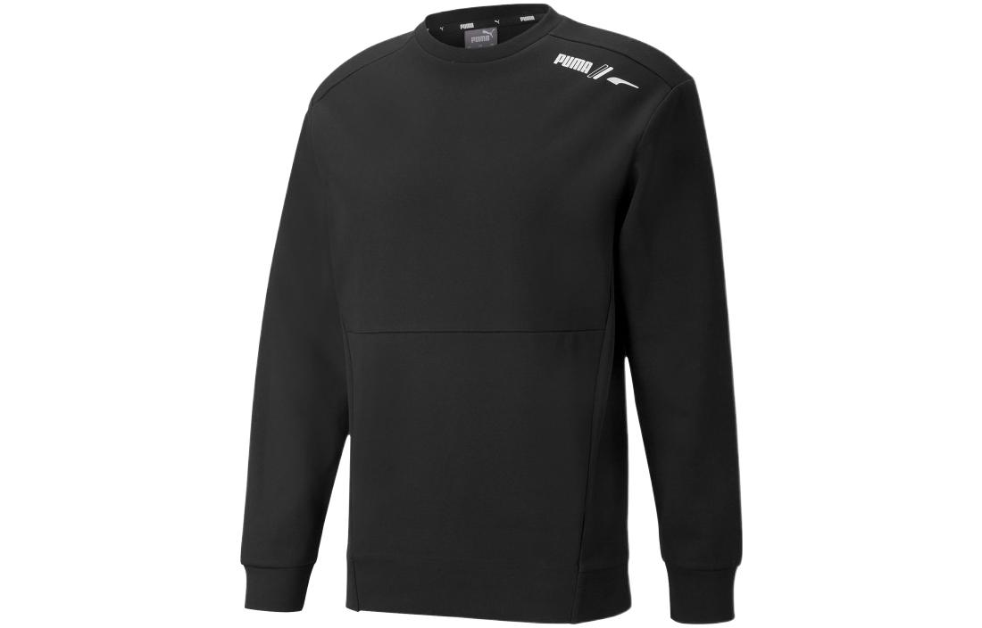 Puma Logo Black Crewneck Pullover Sweatshirt for Men 849544-01