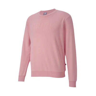 Puma Logo Casual Pullover Crewneck Sweatshirt - Newlywed Pink 585209-14