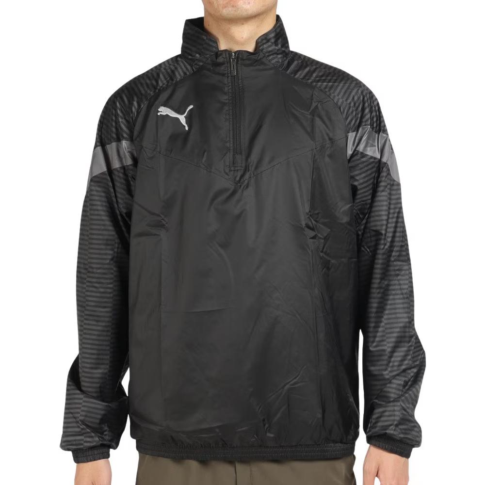 Puma Logo Colorblock Stand Collar Long Sleeve Sweatshirt Black 658185-03