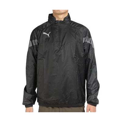 Puma Logo Colorblock Stand Collar Long Sleeve Sweatshirt Black 658185-03