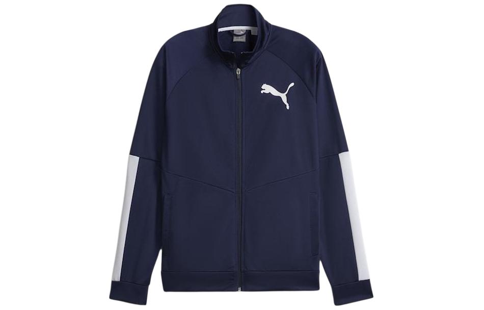 Puma Logo Colorblock Stand Collar Zip-Up Jacket Blue 531088-06
