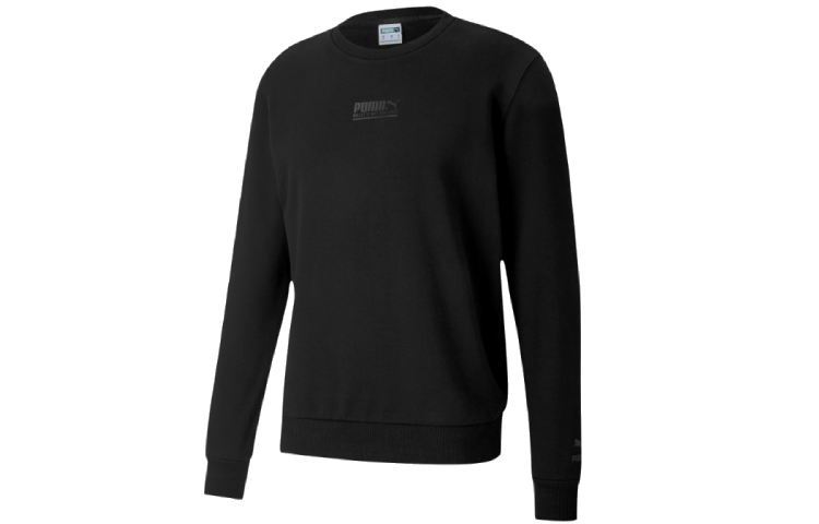 Puma Logo Crewneck Pullover Sweatshirt Black 599278-01