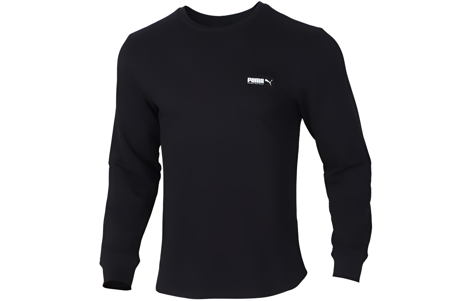 Puma Logo Crewneck Pullover Sweatshirt Men’s Black 582676-01