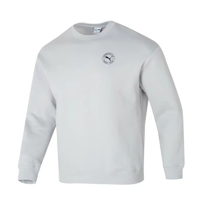 Puma Logo Crewneck Sweatshirt Light Grey Unisex Running & Training Apparel 627878-09