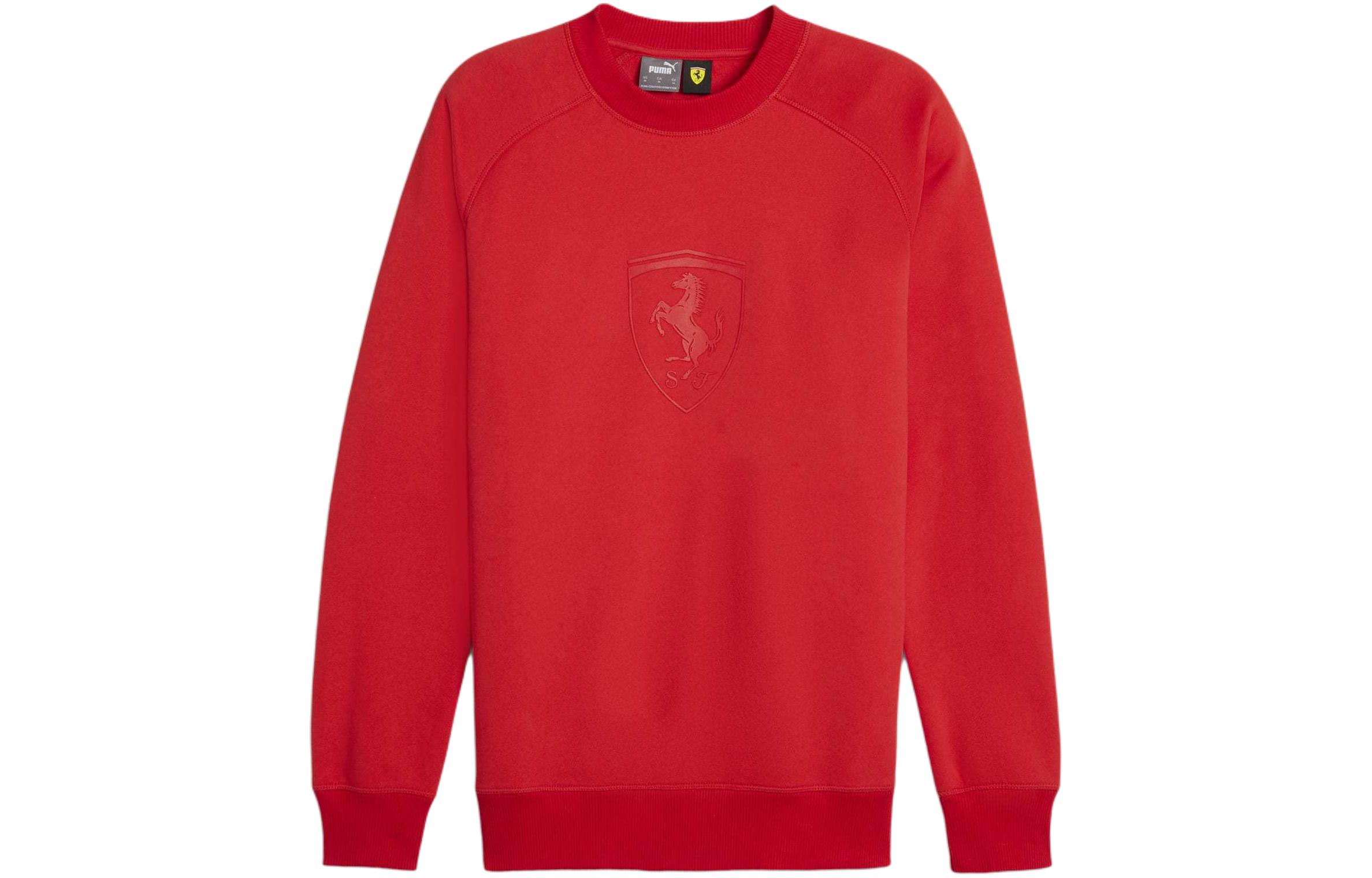 Puma Logo Design Crewneck Sweatshirt Racing Red 623802-02