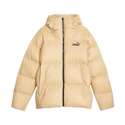 Puma Logo Embroidered Beige Hoodie Zip Jacket Long Sleeve 675383-84