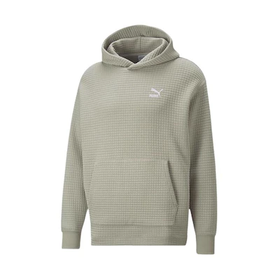 Puma Logo Embroidered Olive Green Hoodie Pullover for Training 537671-68