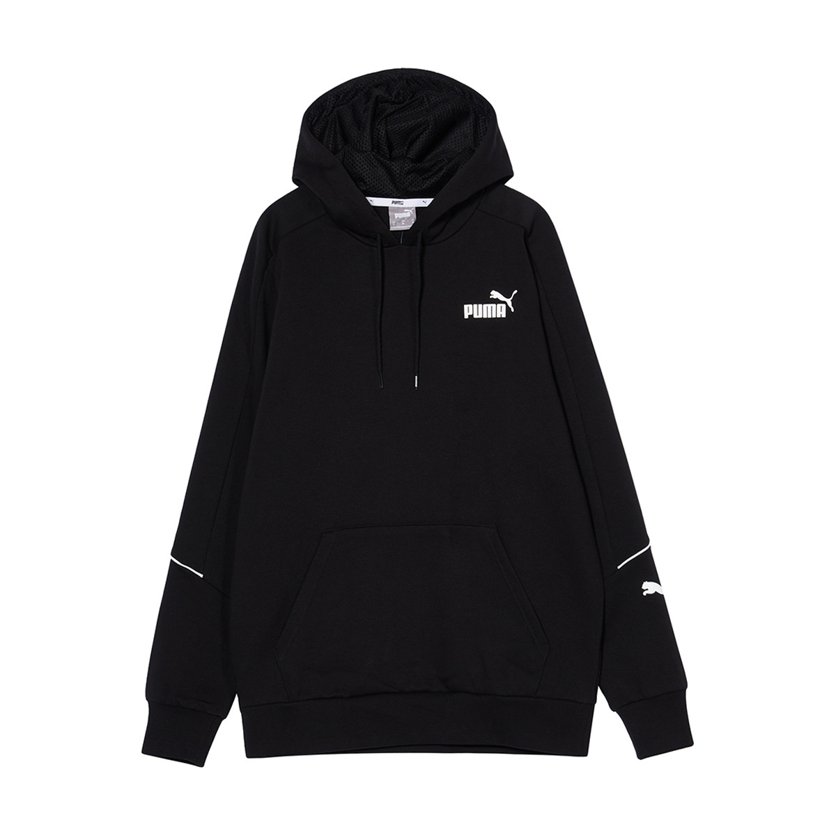 Puma Logo Embroidered Windproof Knit Pullover Hoodie Unisex Black 847362-51