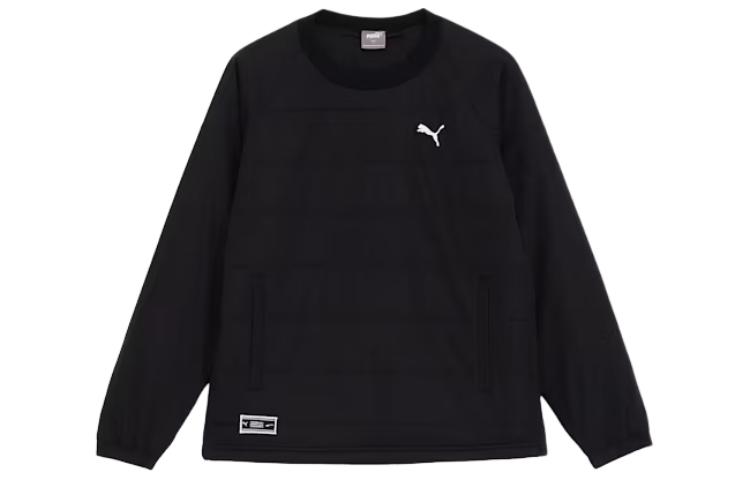 Puma Logo Graphic Crewneck Long Sleeve Sweatshirt Men’s Black 624907-01