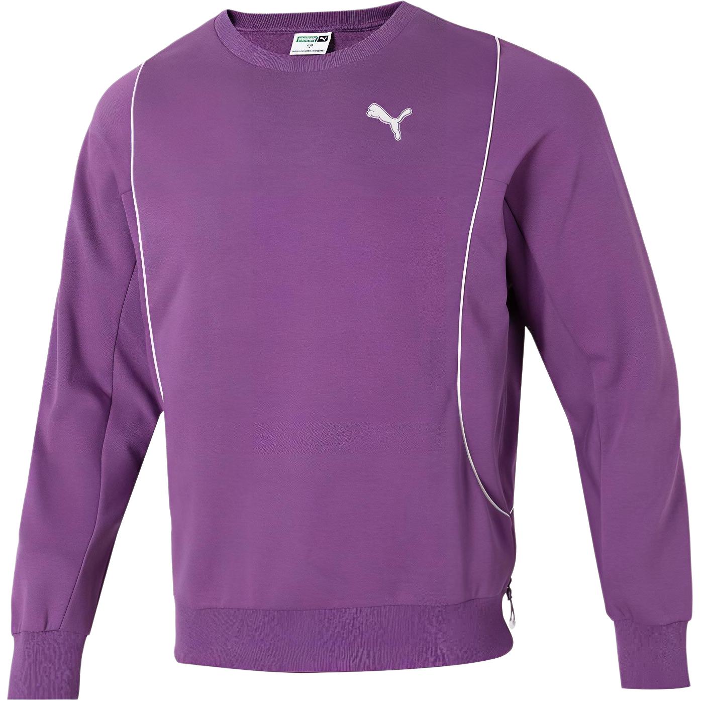 Puma Logo Graphic Crewneck Pullover Sweatshirt Purple - 628488-89