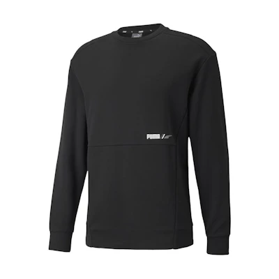 Puma Logo Graphic Crewneck Sweatshirt Black Long Sleeve Casual Wear 589387-01