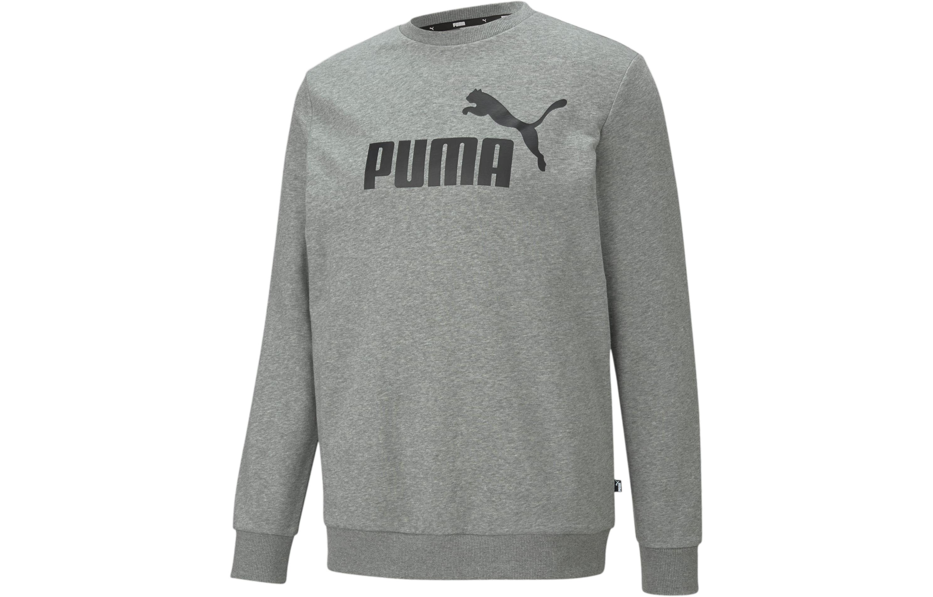 Puma Logo Graphic Crewneck Sweatshirt Casual - Medium Gray 588705-03