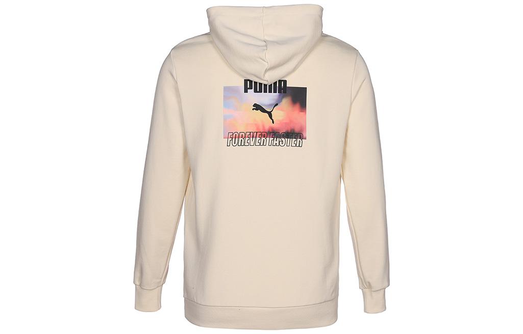 Puma Logo Graphic Drawstring Hoodie Unisex - Off-White 536770-88