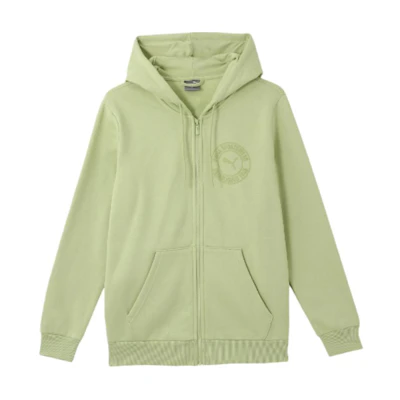 Puma Logo Graphic Fleece Hoodie Jacket - Green 688713-37