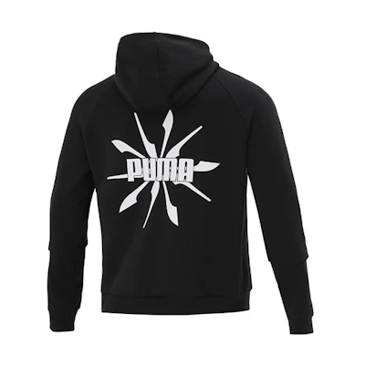 Puma Logo Graphic Oversized Vintage Black Hoodie - Unisex Style 537016-01