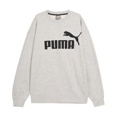 Puma Logo Knit Retro Crewneck Sweatshirt Unisex Gray 675024-04