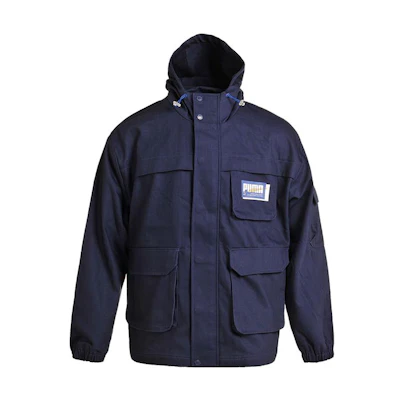 Puma Logo Outdoor Utility Hooded Jacket Blue - Unisex Casual Multi-Pocket Design 538606-06