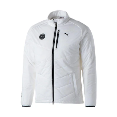 Puma Logo Patch Zip-Up Stand Collar Jacket White 539384-04