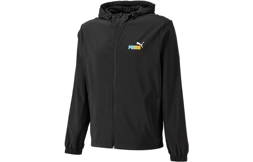 Puma Logo Print Athletic Fit Hoodie Jacket Men’s Black 678013-01