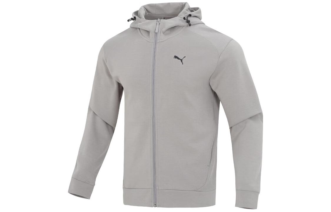 Puma Logo Print Breathable Hooded Casual Jacket - Gray 678367-14