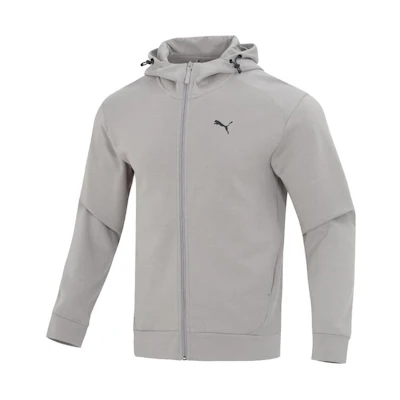 Puma Logo Print Breathable Hooded Casual Jacket - Gray 678367-14
