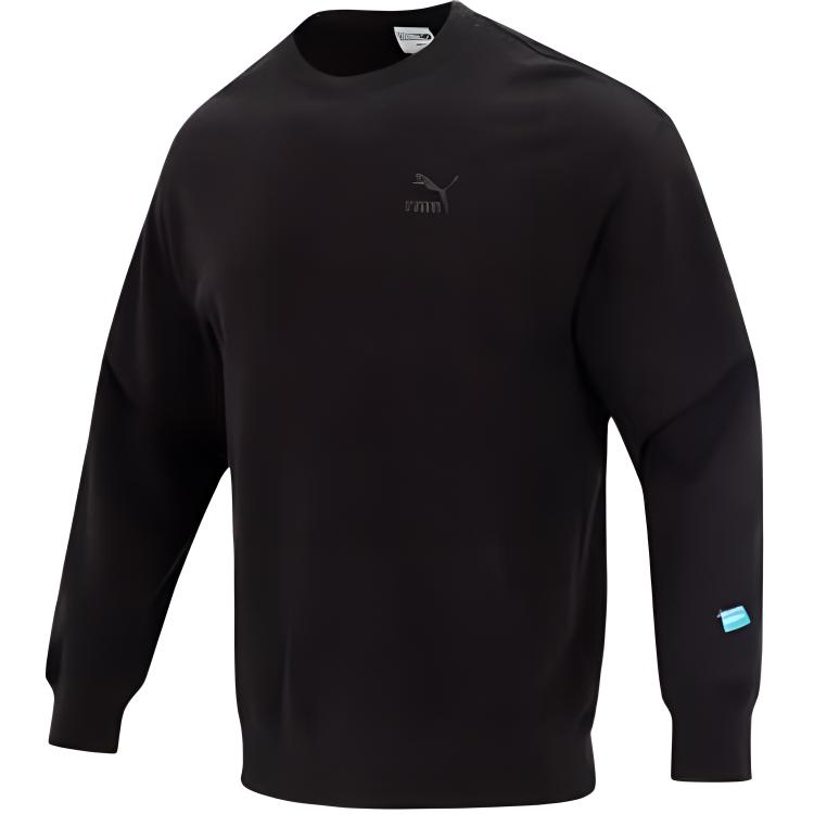 Puma Logo Print Crewneck Sweatshirt Black 624941-01