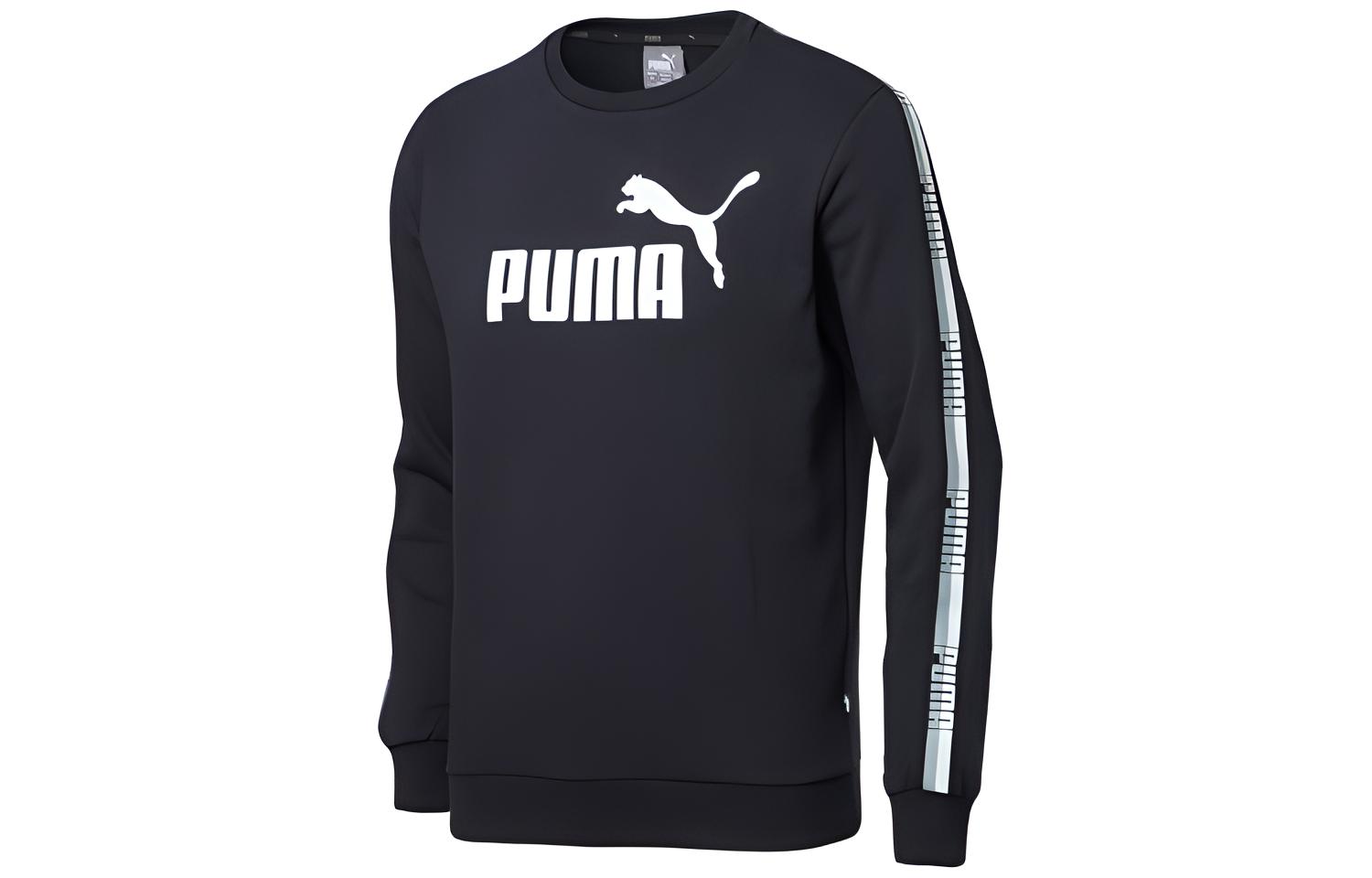 Puma Logo Print Crewneck Sweatshirt Black 853354-01