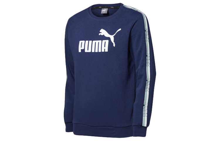 Puma Logo Print Crewneck Sweatshirt Blue - Casual Wear 853354-06