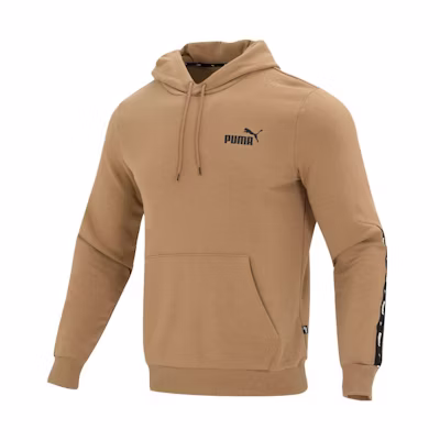 Puma Logo Print Hoodie Sweatshirt for Running & Training - Khaki 849590-85