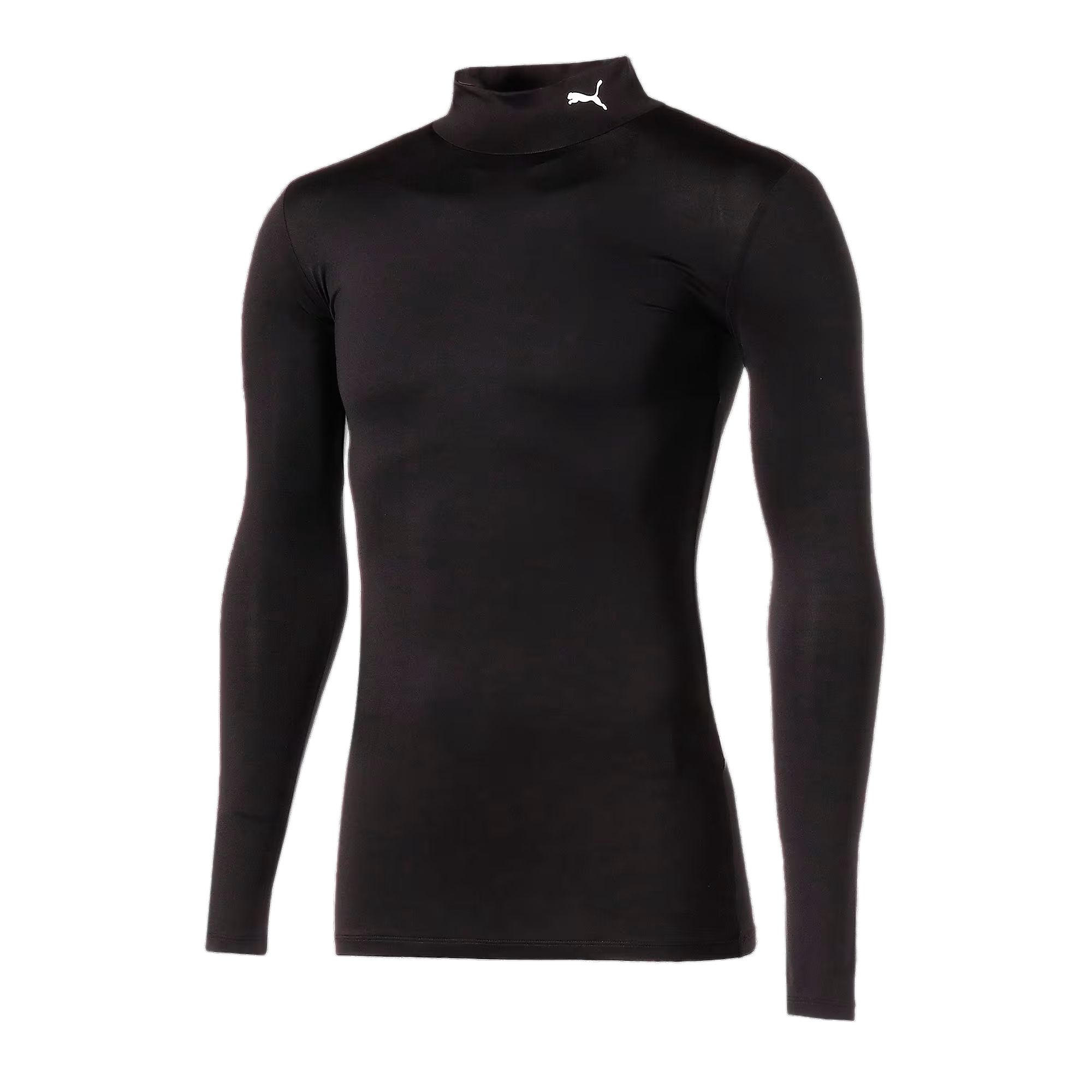 Puma Logo Print Mock Neck Long Sleeve Sweatshirt - Black 656331-03