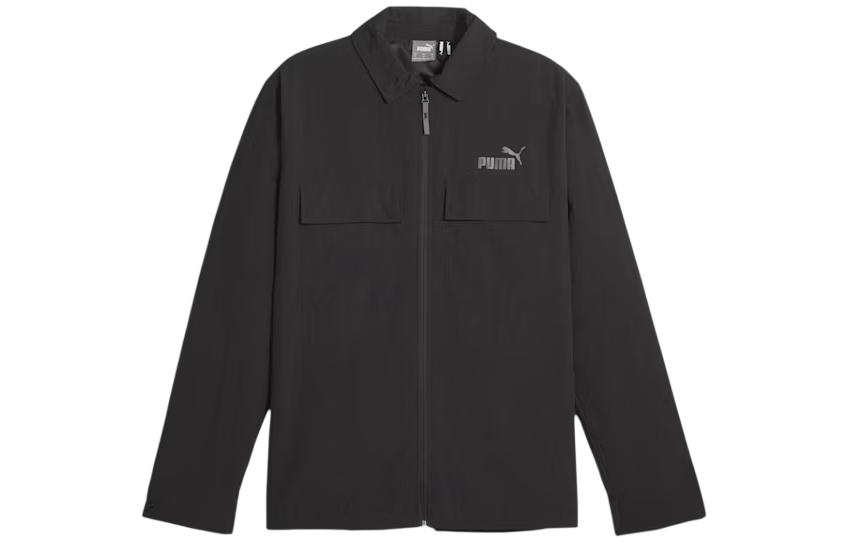 Puma Logo Print Solid Color Zip-Up Jacket Unisex - Black 675386-01
