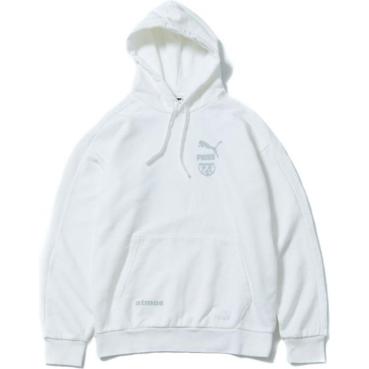 Puma Logo Print White Hoodie Unisex Long Sleeve Pullover 738294-88