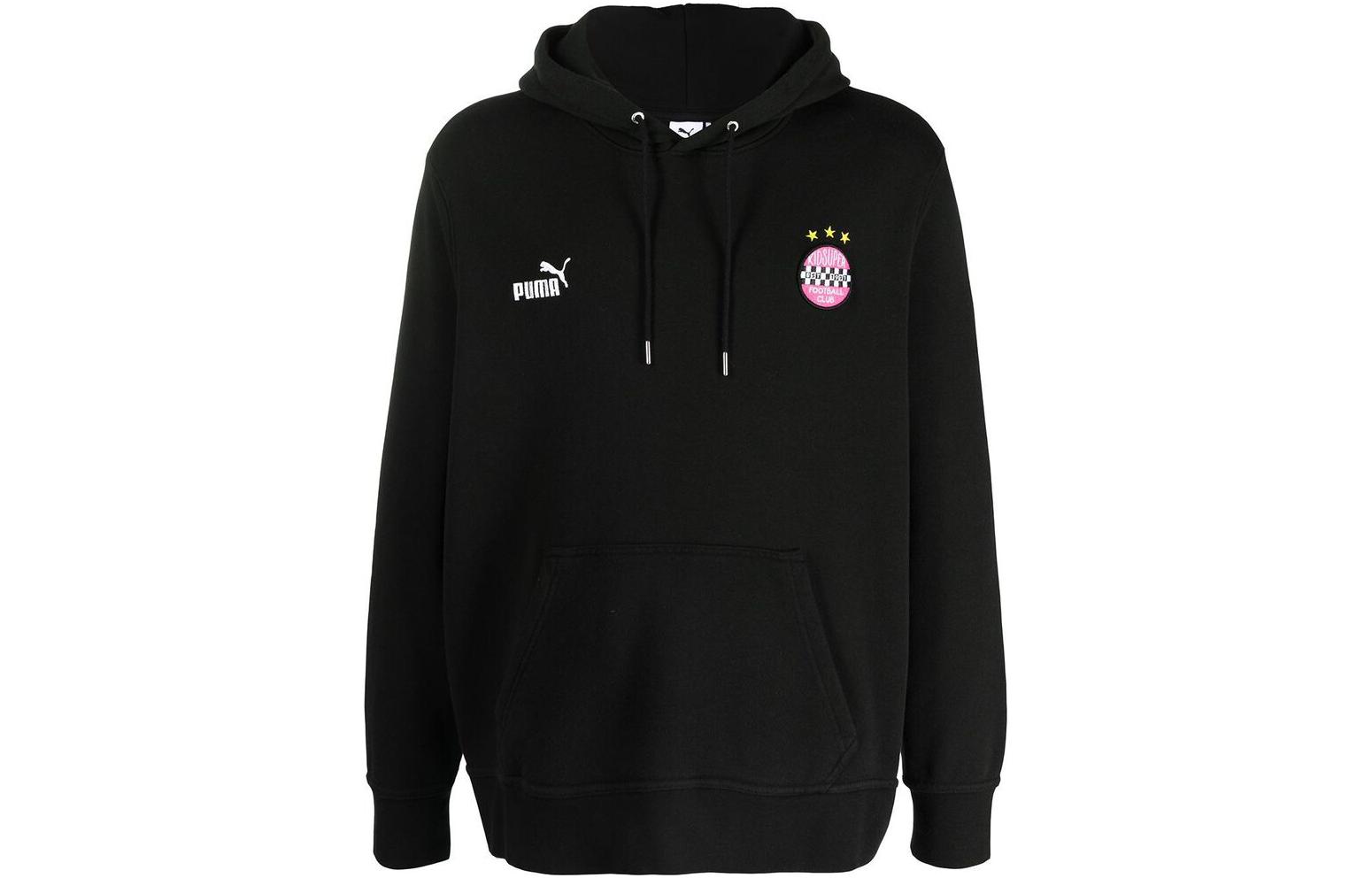 Puma Logo Printed Black Hoodie Long-Sleeve Pullover for Men 530408-01