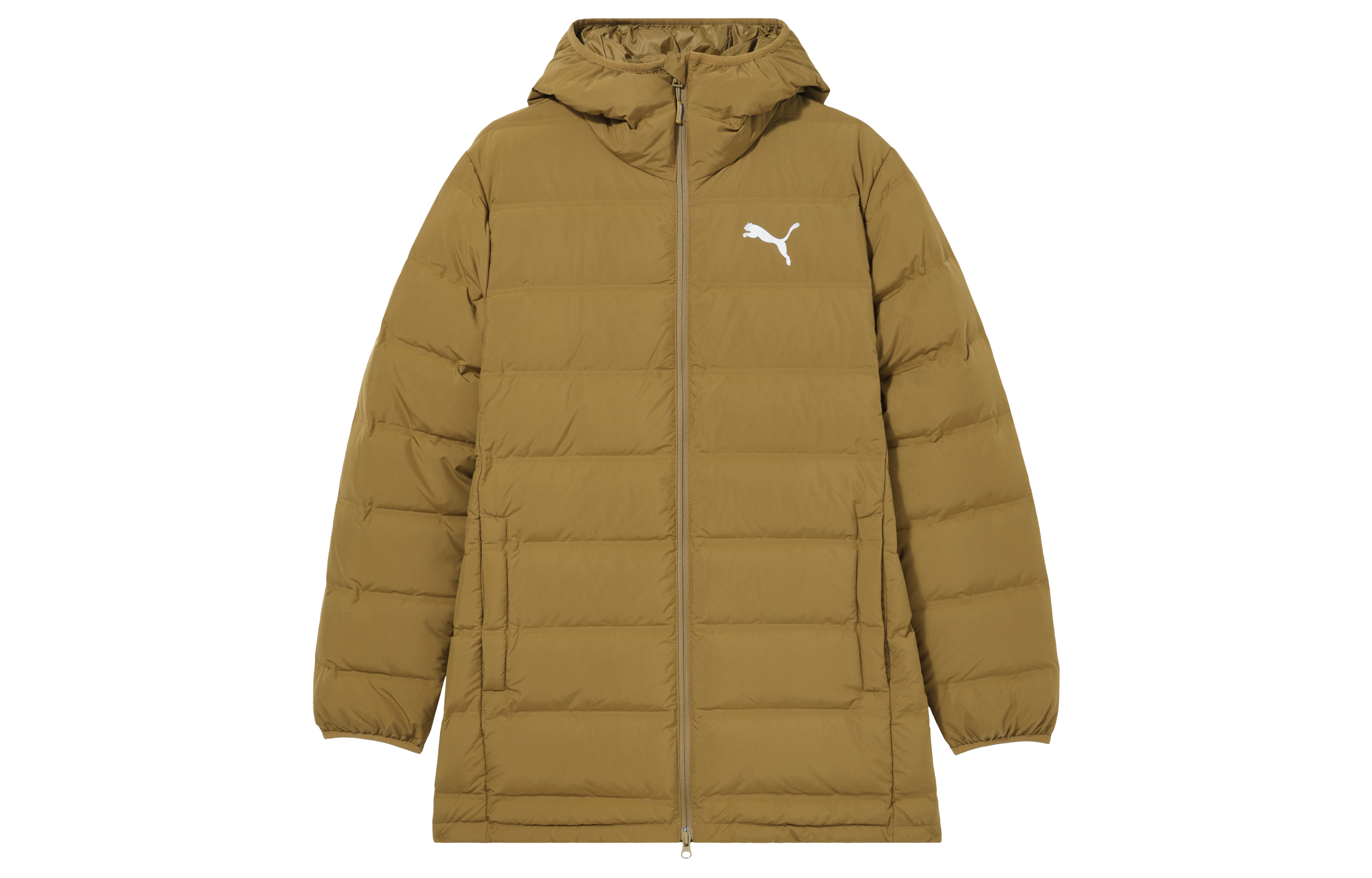 Puma Logo Printed Brown Down Jacket - Windproof & Insulated Outdoor Wear 586371-61