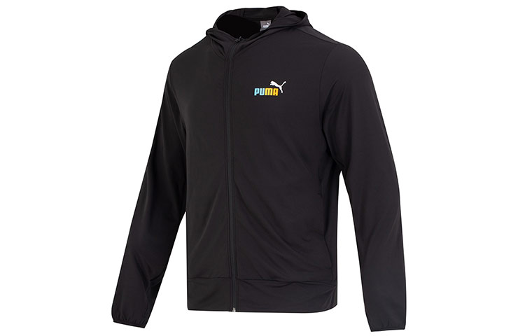 Puma Logo Printed Casual Hoodie Jacket Unisex Black 678006-01