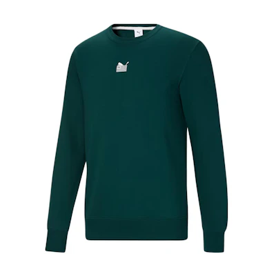 Puma Logo Printed Crewneck Sweatshirt Deep Green 533688-06