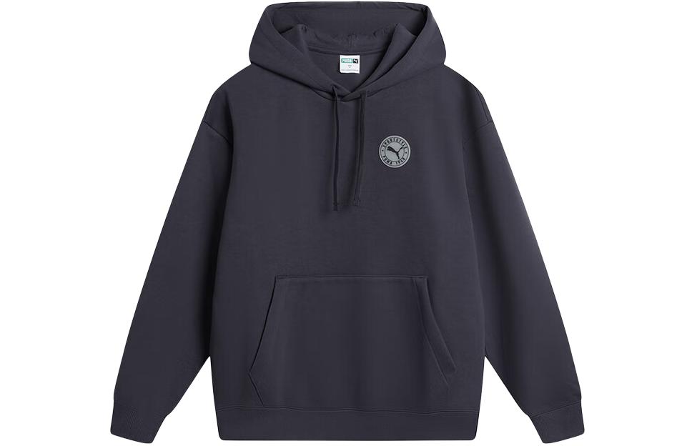 Puma Logo Printed Hooded Knit Pullover Hoodie Unisex Deep Gray 627879-75