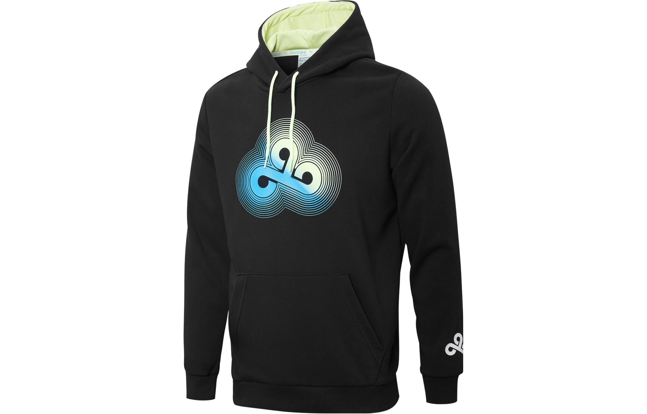 Puma Logo Printed Hoodie Sweatshirt in Black 533961-01