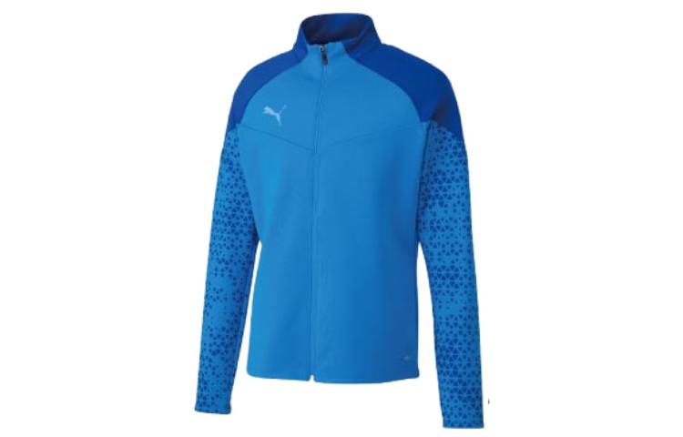 Puma Logo Printed Long-Sleeve Stand Collar Jacket Unisex Blue 658442-02