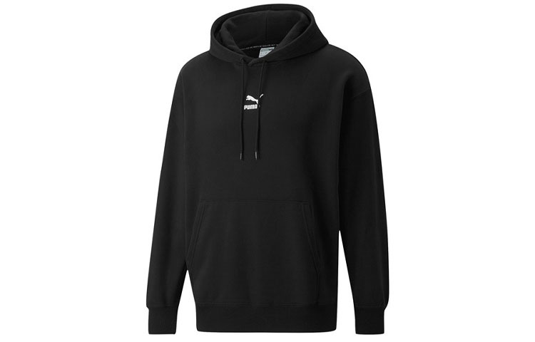 Puma Logo Printed Loose Fit Hoodie Black - 535305-01