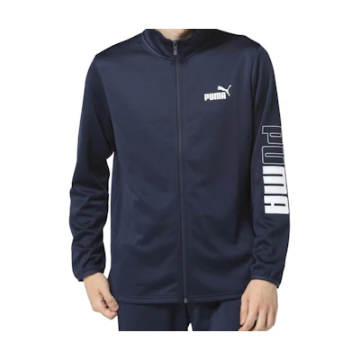 Puma Logo Printed Navy Blue Stand Collar Zip Jacket for Men 677680-06