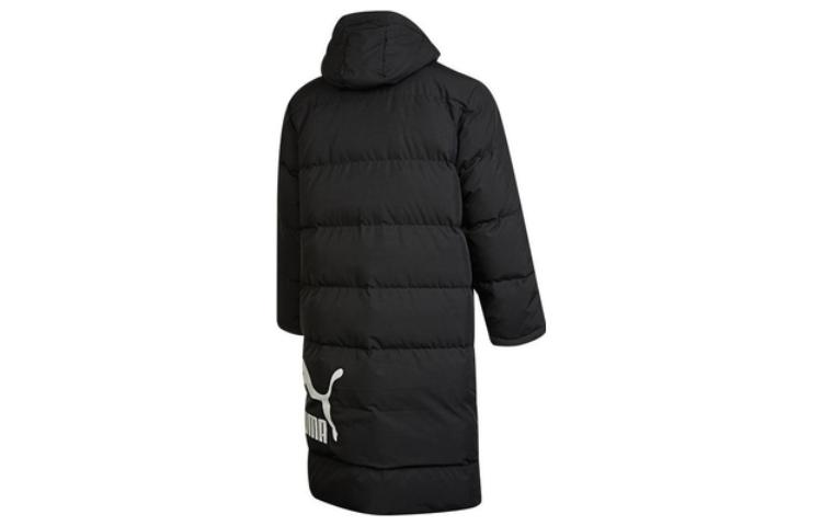 PUMA Logo Printed Solid Dual-Zip Hooded Down Jacket Black Unisex. 539730-01 圖 3