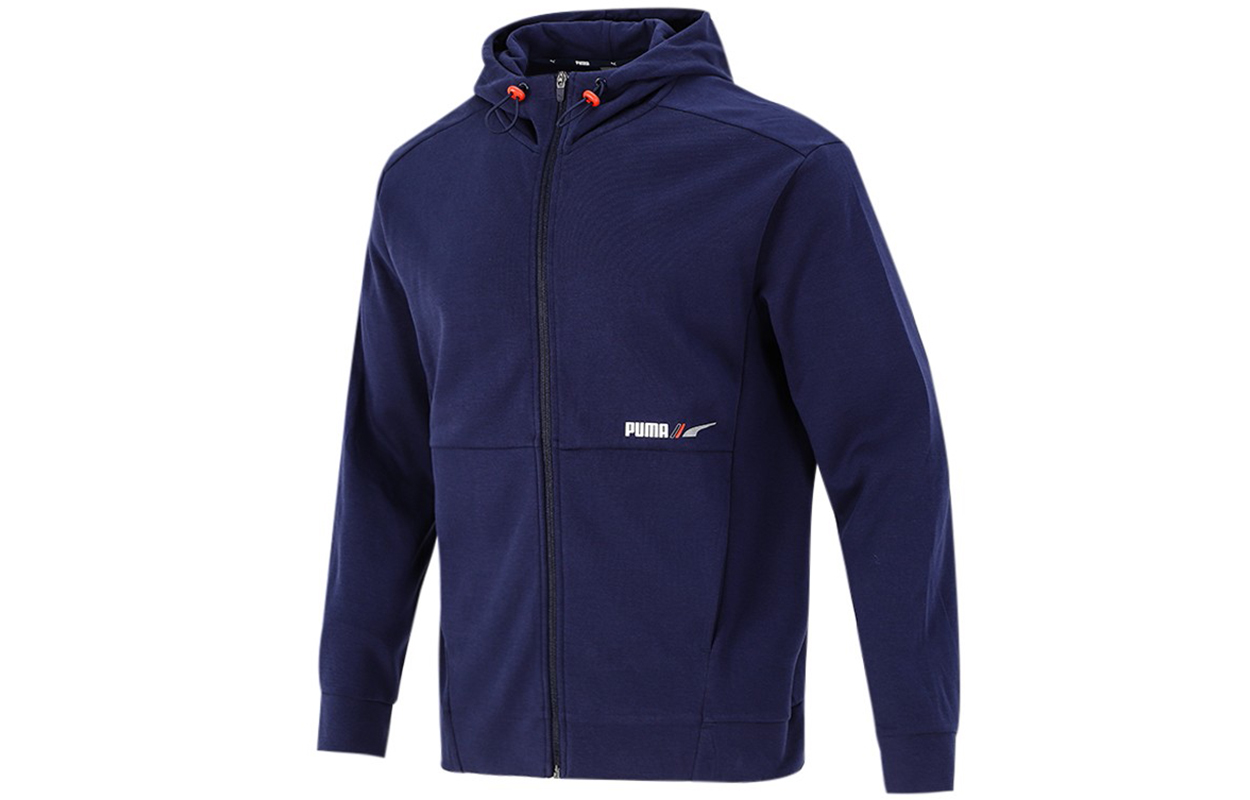 Puma Logo Printed Training Hoodie Jacket Navy Blue - 846533-06
