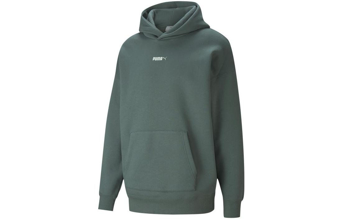 Puma Logo Pullover Hoodie Green Long Sleeve Sweatshirt 534364-68