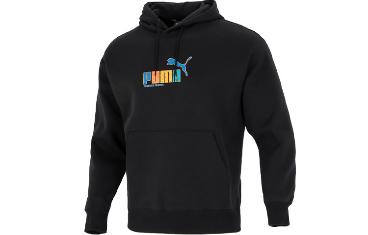 Puma Logo Pullover Hoodie Men’s Black 673598-01