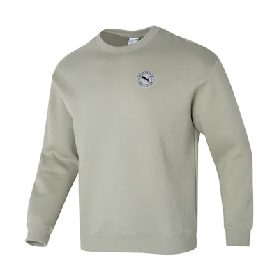 Puma Logo Pullover Running Training Sweatshirt Khaki Gray Unisex 627878-55